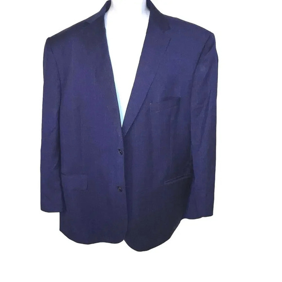 Joseph A Banks Chelsea 50R Window Pane Tailored Fit Wool Padded Vented Blazer - Picture 2 of 10